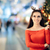 Shopping Woman Wearing Christmas Reindeer Horns Headband stock photo © NicoletaIonescu