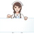 cute · uśmiechnięty · pielęgniarki · wskazując · pokładzie · kopia · przestrzeń - zdjęcia stock © norwayblue