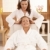 Happy woman enjoying head massage stock photo © nyul