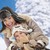 anya · gyermek · tél · portré · boldog · együtt - stock fotó © nyul