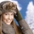 jonge · vrouw · omhoog · winter · leuk · glimlachend · jonge - stockfoto © nyul