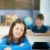glücklich · Schülerinnen · Klassenzimmer · Sitzung · Schreibtisch · Grundschule - stock foto © nyul