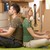Young couple meditating in new house stock photo © nyul