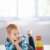 Adorable gingerish little boy with building cubes  stock photo © nyul