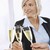 Businesswoman celebrating with champagne stock photo © nyul