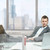 biznesmen · posiedzenia · biurko · biuro · Windows - zdjęcia stock © nyul