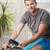 Man training on exercise bike stock photo © nyul