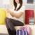 快樂 · 女子 · 購物 · 家 · 坐在 · 榻 - 商業照片 © nyul