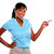 dorosły · kobieta · patrząc · wskazując · niebieski · shirt - zdjęcia stock © pablocalvog