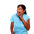 mulher · gritando · azul · camisas · isolado · jovem - foto stock © pablocalvog