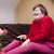 Mentally disabled woman watching television and enjoys stock photo © Pasiphae