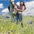caballo · pradera · mujer · verano · jeans - foto stock © phbcz