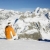 woman in winter mountains, Alps Mountains, Savoie, France stock photo © phbcz