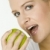 portret · femeie · verde · măr · fructe · tineri - imagine de stoc © phbcz