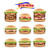 ファストフード · 現実的な · ハンバーガー · ベクトル · セット · ハンバーガー - ストックフォト © pikepicture