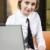 inteligentes · hermosa · escrito · mujer · de · negocios · de · trabajo · portátil - foto stock © pressmaster