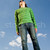volar · retrato · hombre · salto · de · altura · brillante · cielo · azul - foto stock © pressmaster