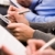 escrito · prueba · primer · plano · humanos · manos · plumas - foto stock © pressmaster