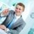 uomo · carta · piano · ritratto · di · successo · datore · di · lavoro - foto d'archivio © pressmaster
