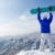Triumph · Rückansicht · Sportler · Snowboard · stehen · top - stock foto © pressmaster