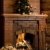 cheminée · image · feu · à · l'intérieur · décoré · arbre - photo stock © pressmaster