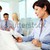 dyskusji · trzy · posiedzenia · biuro · działalności - zdjęcia stock © pressmaster