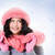 inverno · alegre · mulher · rosa · pele · boné - foto stock © pressmaster