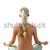 背面 · 女子 · 後視圖 · 沉思 · 坐在 · 白 - 商業照片 © pressmaster