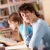 tempo · libero · ritratto · pensieroso · ragazzo · biblioteca · compagno · di · classe - foto d'archivio © pressmaster