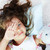 wach · Porträt · Mädchen · Augen · Schlaf · Hand - stock foto © pressmaster