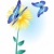 flor · azul · borboletas · pintura · cartão · flor · amarela - foto stock © pressmaster