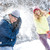 spelen · afbeelding · jonge · vrouw · sneeuwbal · gelukkig · sneeuw - stockfoto © pressmaster