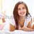 encantador · femenino · sonriendo · belleza · casa - foto stock © pressmaster