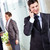 trabalhando · dia · bonito · empresário · chamada · telefone - foto stock © pressmaster