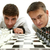 uita · şah · doi · barbati · tabla · de · sah · afaceri · faţă - imagine de stoc © pressmaster