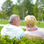 vergadering · park · volwassen · paar · praten · zomer - stockfoto © pressmaster