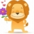 Löwen · halten · Blume · Illustration · Lächeln · Herz - stock foto © qiun
