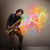 anziehend · Musiker · spielen · Saxophon · farbenreich · abstrakten - stock foto © ra2studio