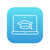 Laptop with graduation cap on screen line icon. stock photo © RAStudio