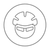 Man in bicycle helmet and glasses line icon. stock photo © RAStudio