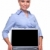 blond · laptop · exemplaar · ruimte · aantrekkelijk · zakenvrouw - stockfoto © RTimages