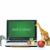 Laptop on desk with toy animals and apple on white  stock photo © Sandralise