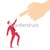 Red suit businessman and pointing finger stock photo © sgursozlu