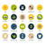 Round icons thin flat design, modern line stroke style stock photo © sidmay