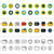 Black and color outline icons, thin stroke line style design stock photo © sidmay