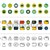 Black and color outline icons, thin stroke line style design stock photo © sidmay
