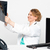 Smiling female surgeon looking at patients x-ray stock photo © stockyimages