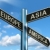 Europe Asia America Signpost Showing Continents For Travel Or To stock photo © stuartmiles