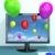 Festive Colorful Balloons In The Sky And Coming Out Of Screen Fo stock photo © stuartmiles