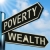 szegénység · vagyon · irányok · útjelző · tábla · fém · pénz - stock fotó © stuartmiles